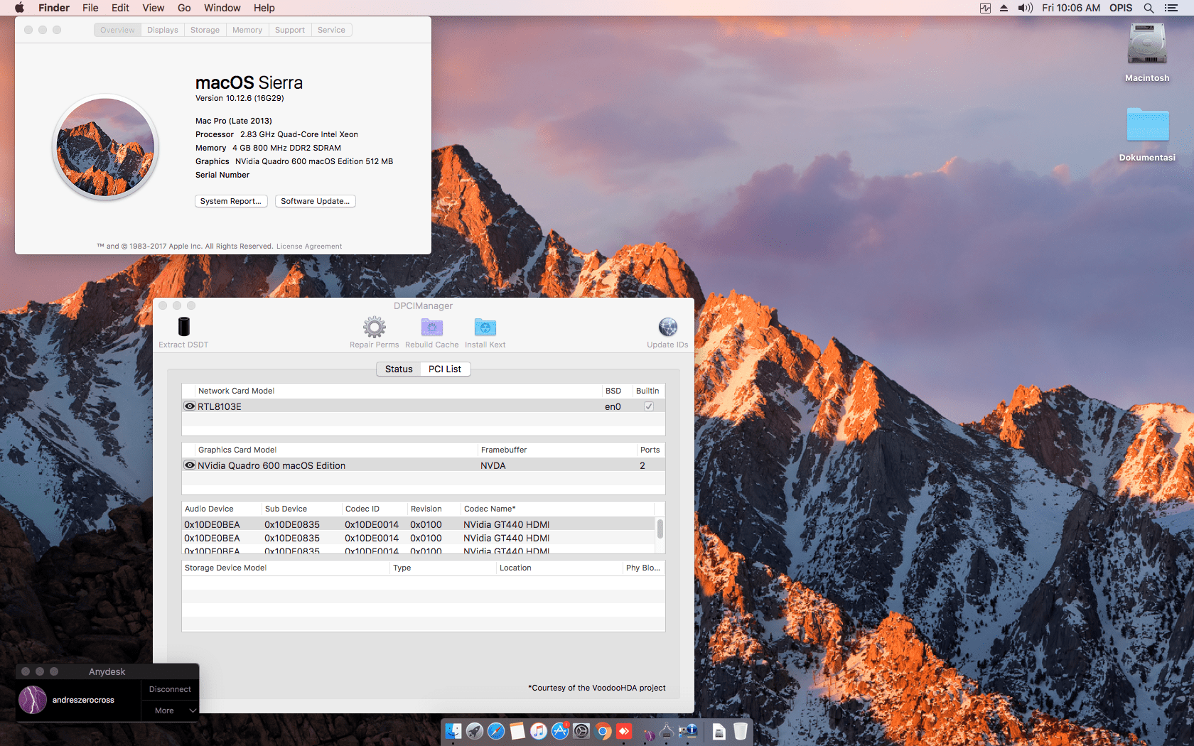 Success Hackintosh macOS Sierra 10.12.6 Build 16G29 at MSI G31TM-P21 + Intel Core 2 Quad Q9300 + Nvidia Quadro 600